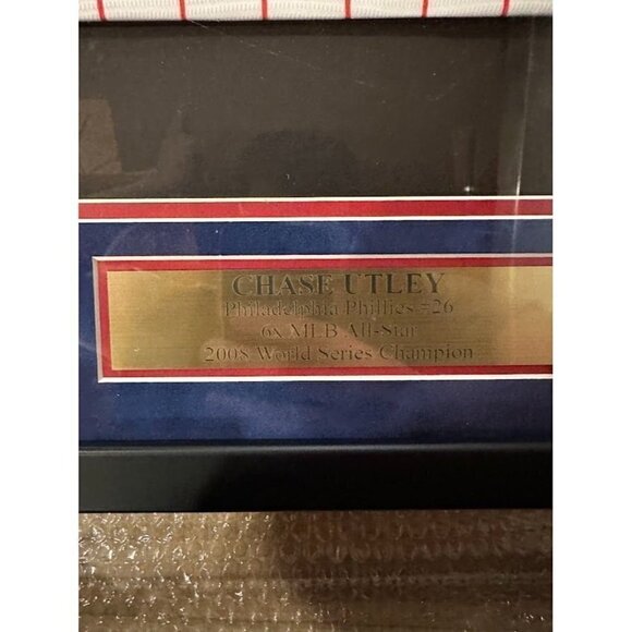 Chase Utley signed autographed Philadelphia Phillies 2008 WS framed jersey PSA - Picture 4 of 6